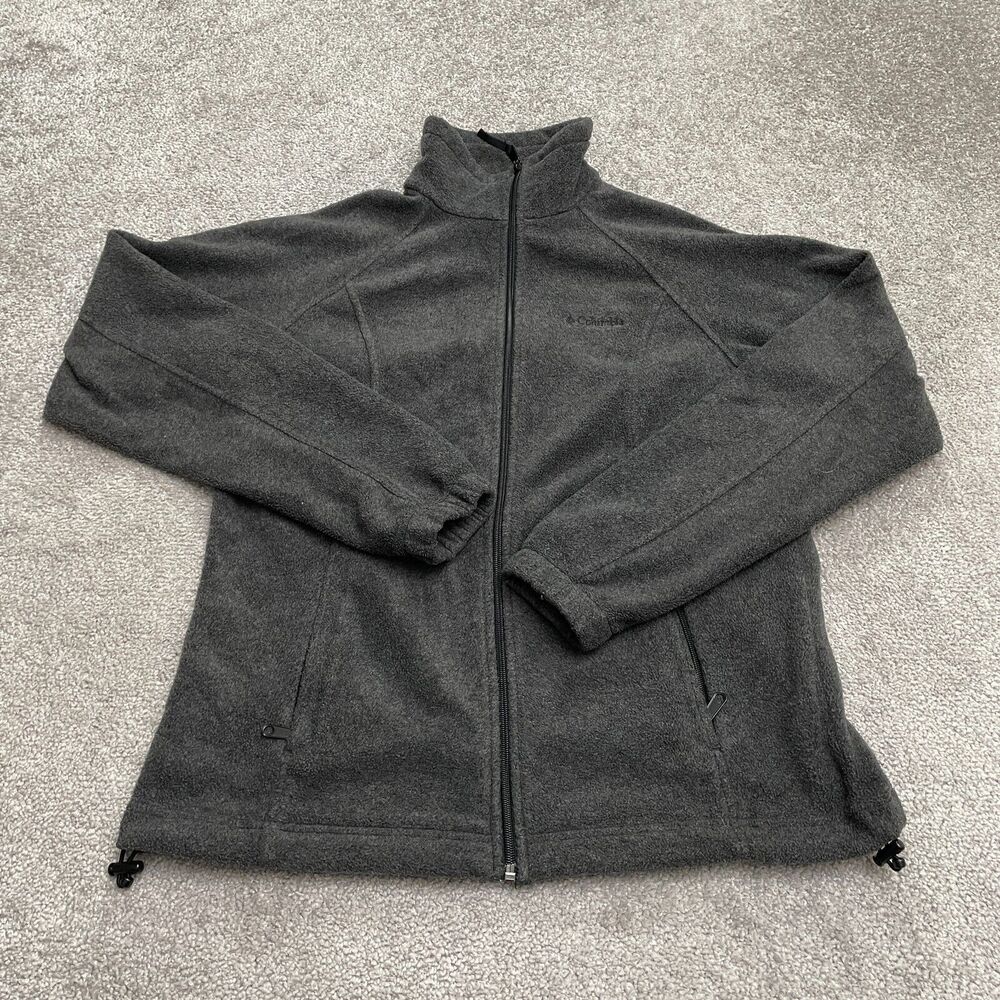 Columbia Benton Springs Fleece Jacket Womens Medium Dark Gray Full Zip Outdoor